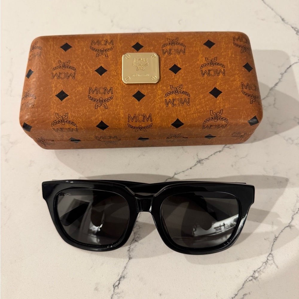 MCM Black Sunglasses with Tan Case